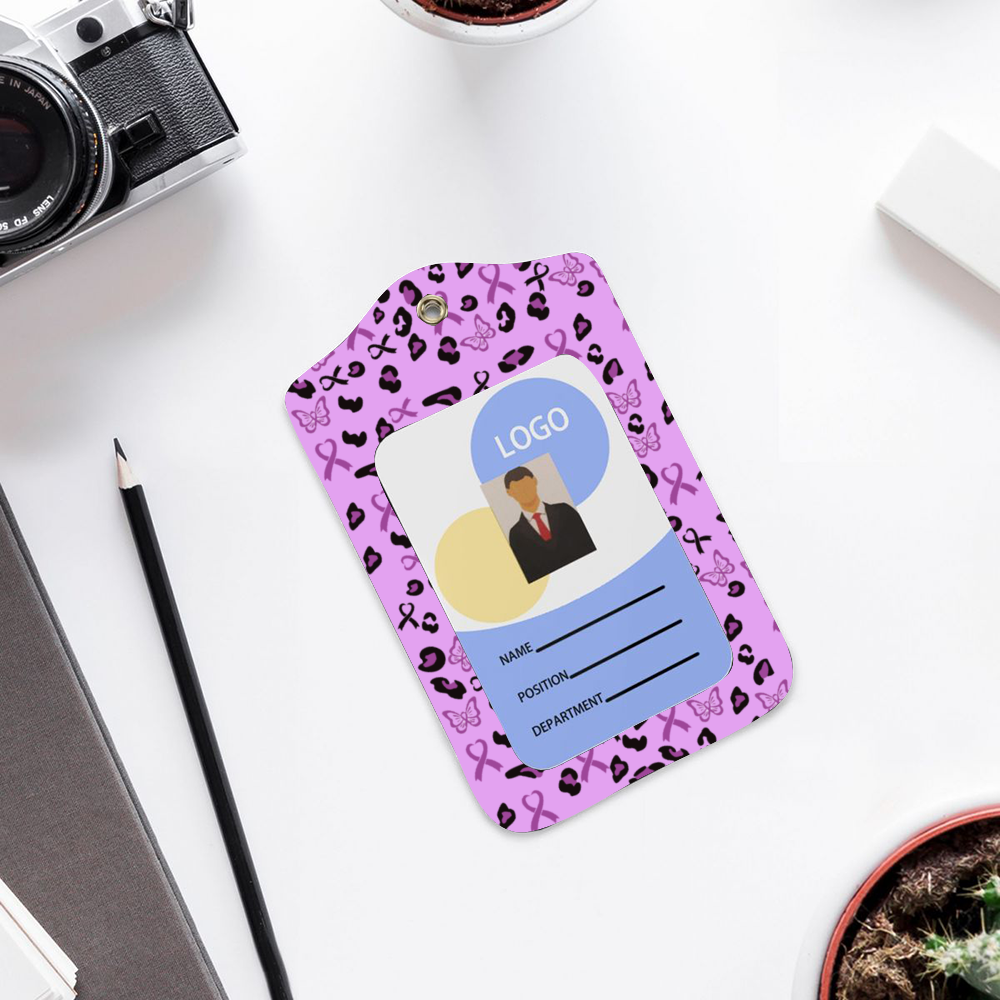 Custom Leather Name Badge For Caregiver. Alzheimer's awareness