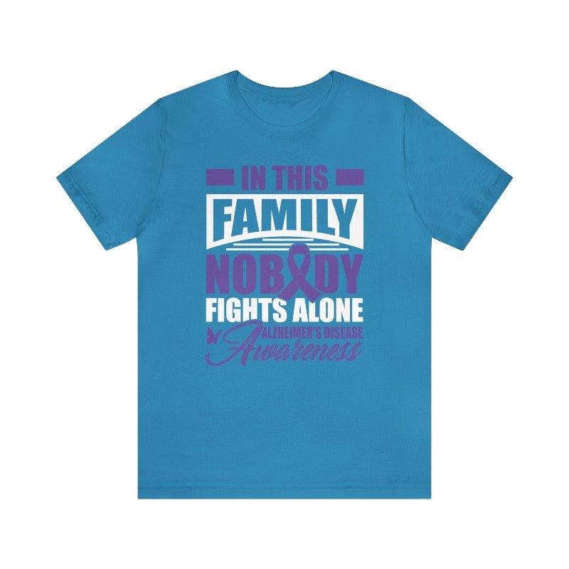 Alzheimer's awareness T-shirt. Nobody fights alone design