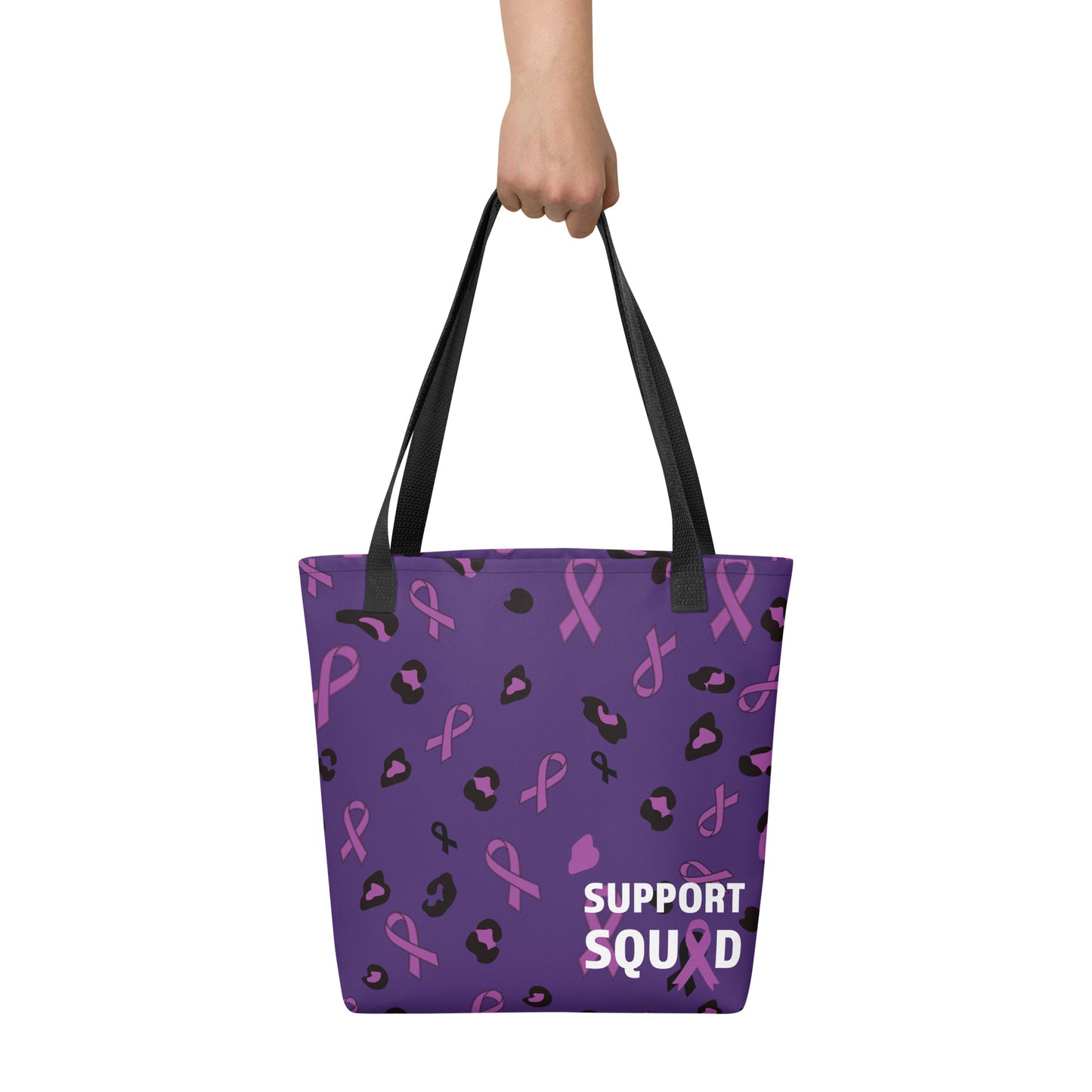 Alzheimer’s awareness tote bag, All over print design,SUPPORT SQUAD!