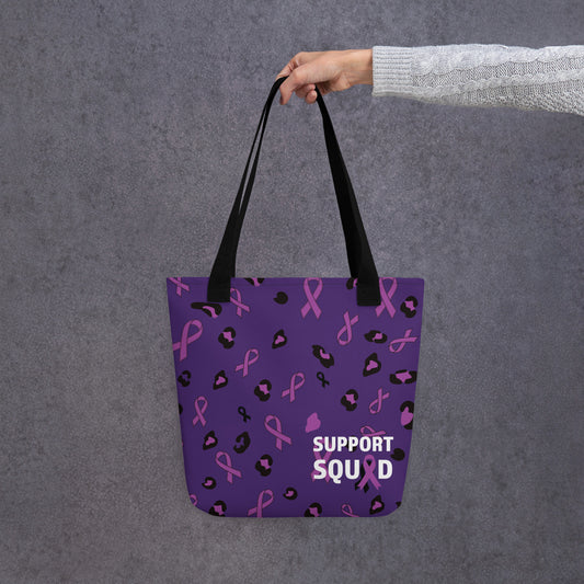 Alzheimer’s awareness tote bag, All over print design,SUPPORT SQUAD!