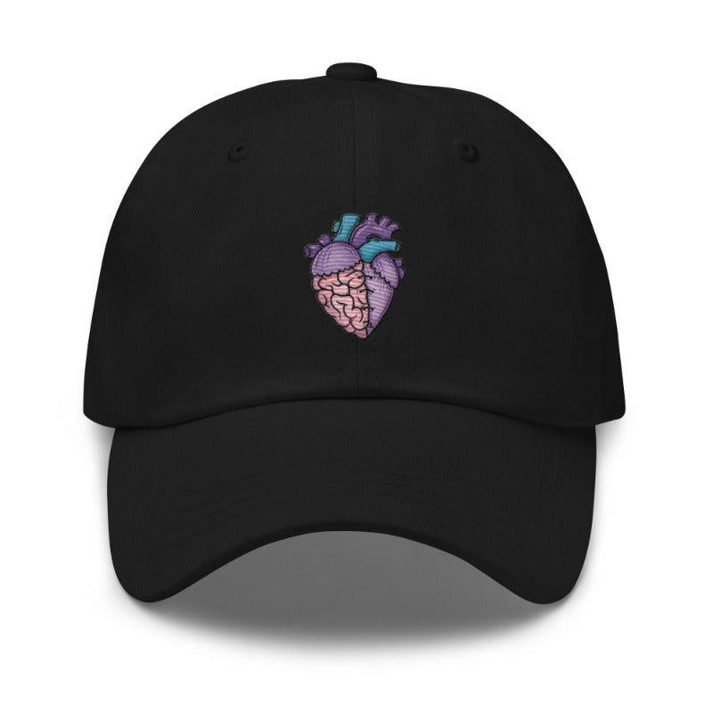 EMBROIDERED HAT. Brain & Heart love