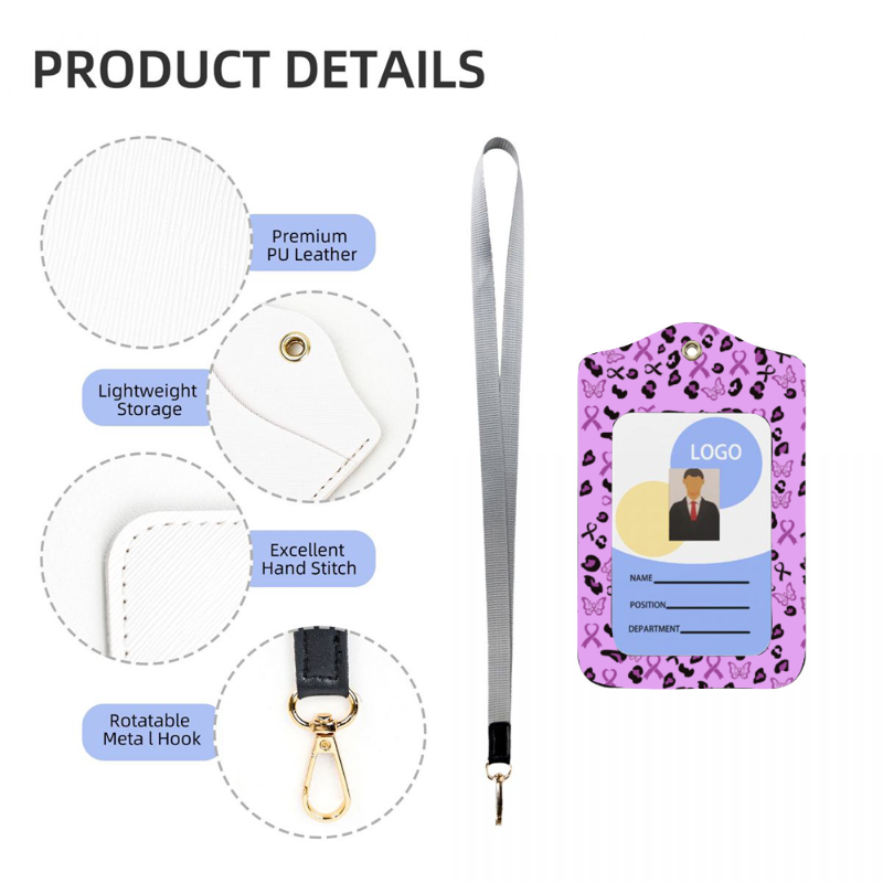 Custom Leather Name Badge For Caregiver. Alzheimer's awareness