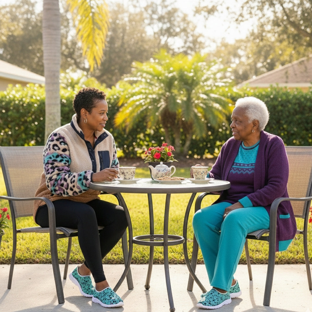 Custom Non-Slip Athletic Sneakers with Alzheimer's awareness pattern design