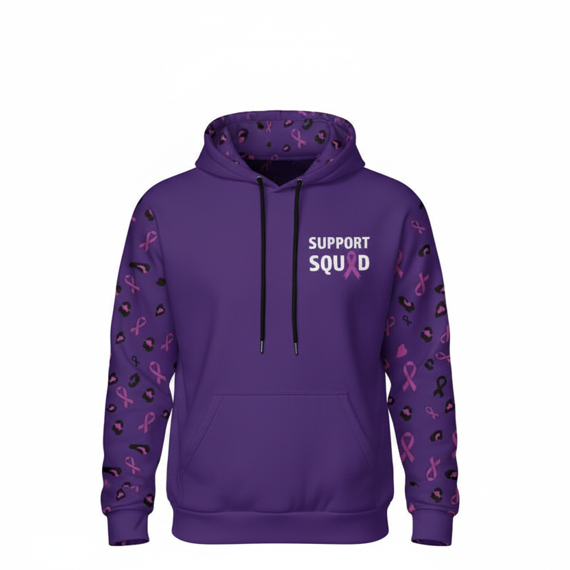 Support Squad Purple Hoodie - Invisible Model
