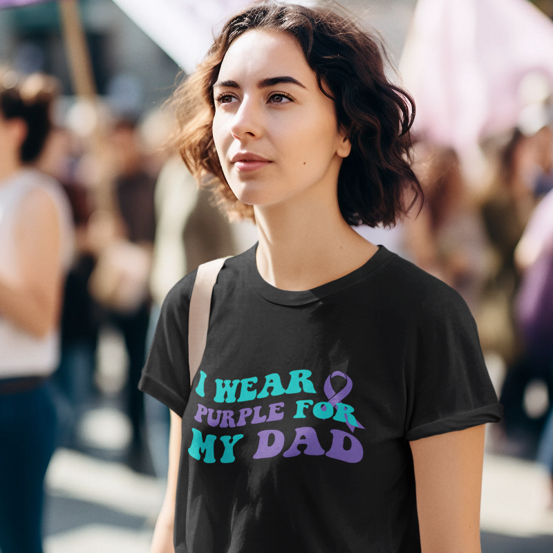 Alzheimer's awareness T-shirt, I WEAR PURPLE FOR....