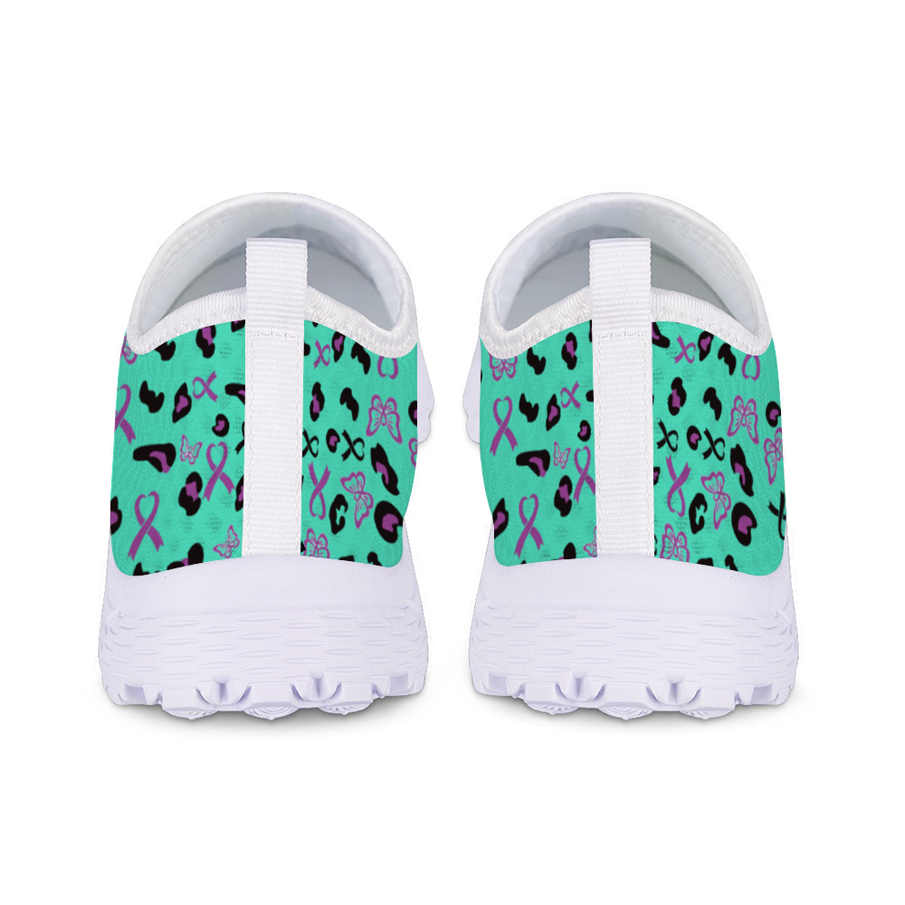 Custom Non-Slip Athletic Sneakers with Alzheimer's awareness pattern design