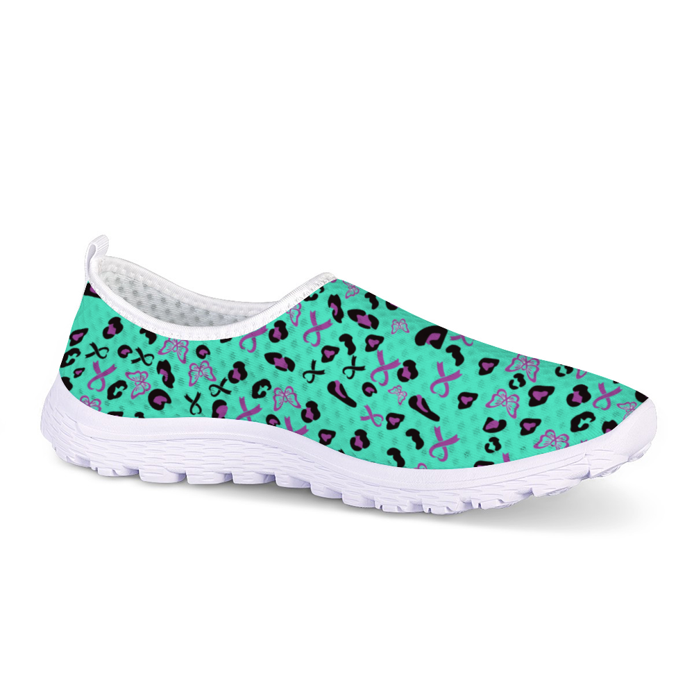 Custom Non-Slip Athletic Sneakers with Alzheimer's awareness pattern design