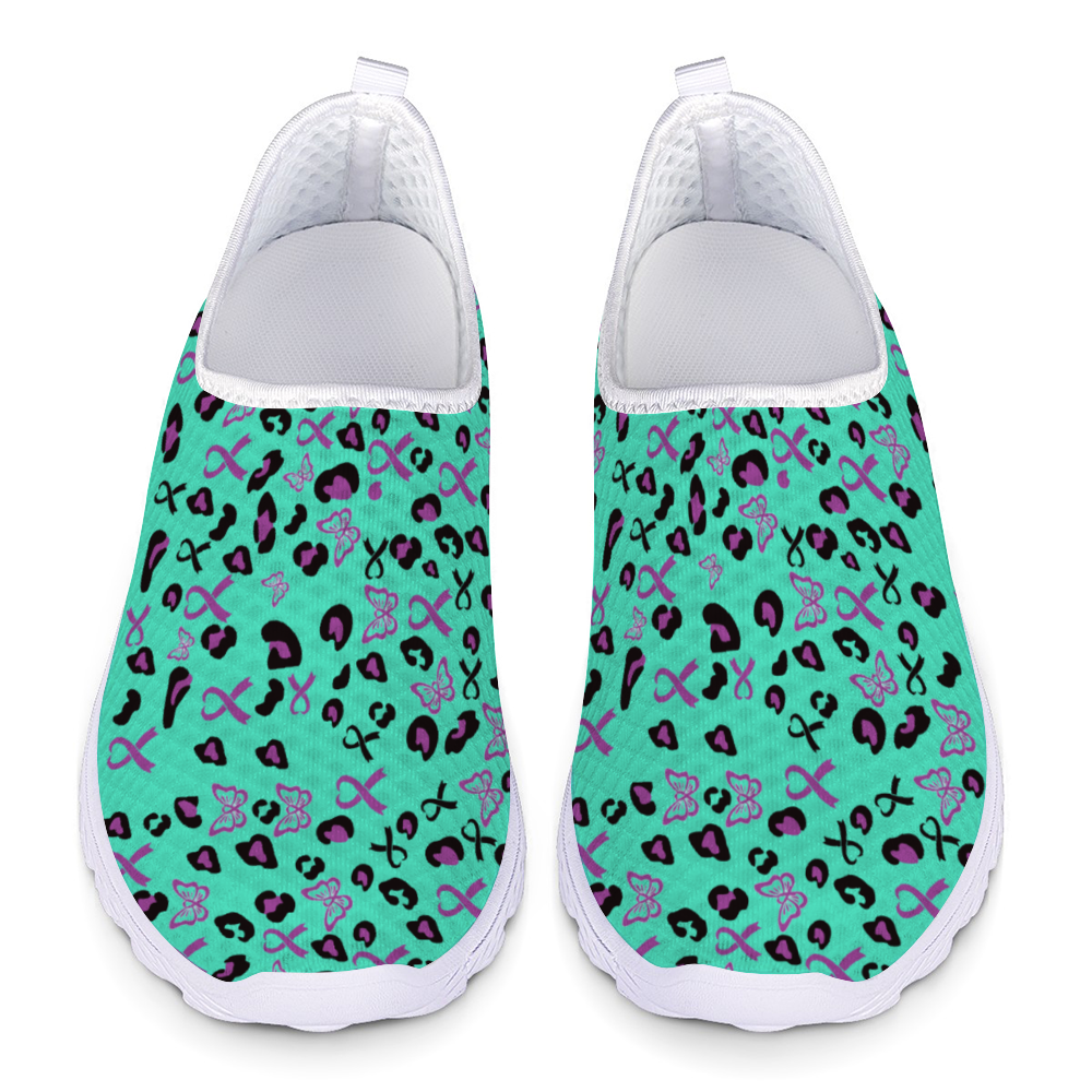 Custom Non-Slip Athletic Sneakers with Alzheimer's awareness pattern design