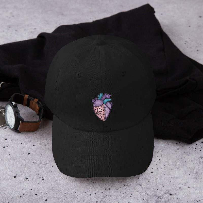 EMBROIDERED HAT. Brain & Heart love