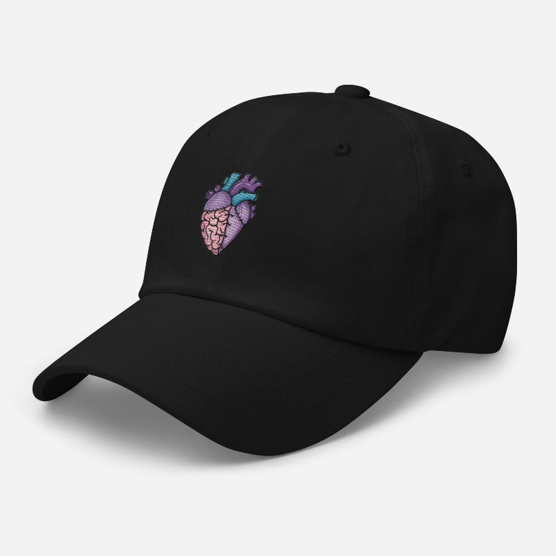 EMBROIDERED HAT. Brain & Heart love