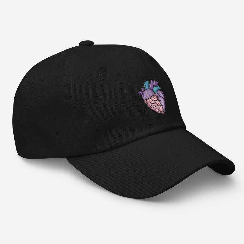 EMBROIDERED HAT. Brain & Heart love