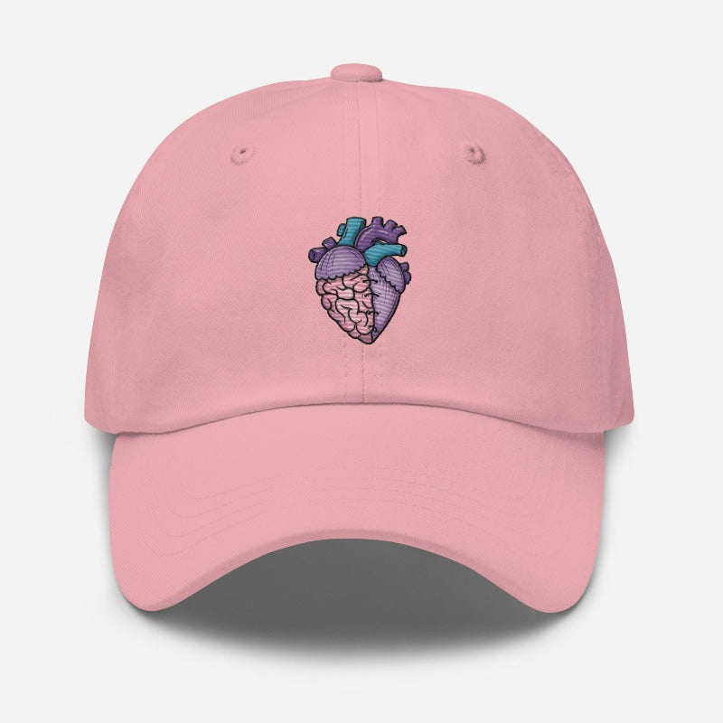 EMBROIDERED HAT. Brain & Heart love