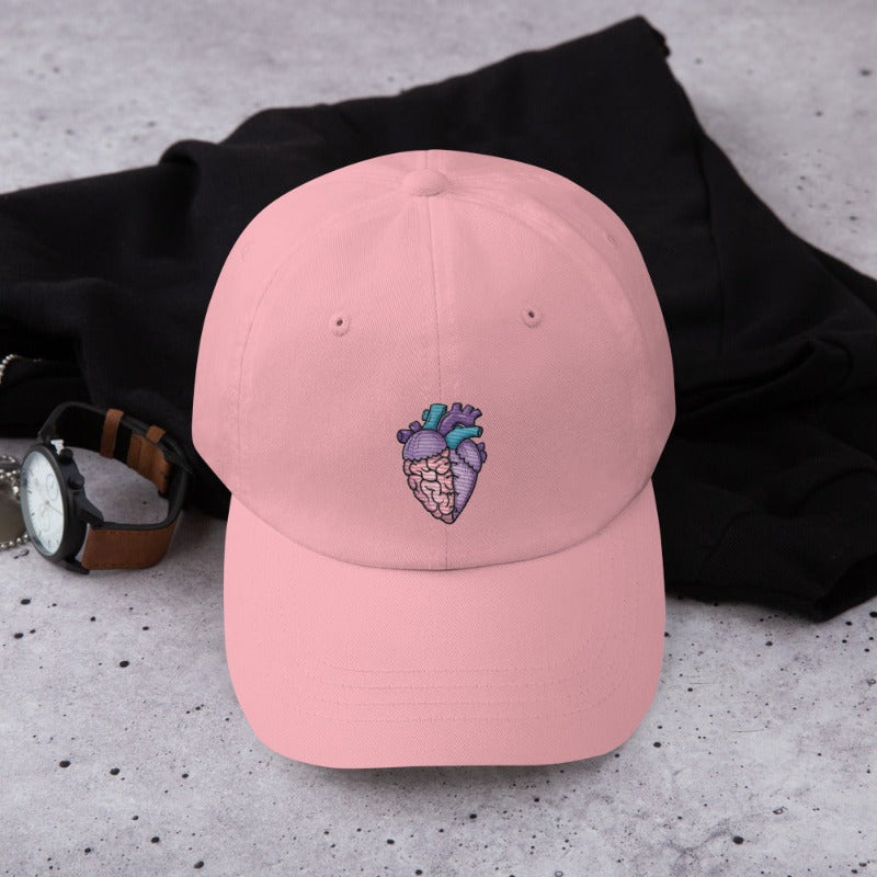 EMBROIDERED HAT. Brain & Heart love